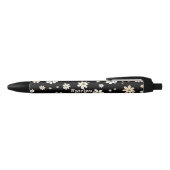 Retro Daisy Bloemen Patroon Gepersonaliseerd Zwarte Inkt Pen (Bovenkant)