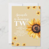 Retro Daisy Bloemen Tweede Verjaardag Zonnebloemen Kaart (Voorkant)