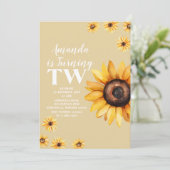 Retro Daisy Bloemen Tweede Verjaardag Zonnebloemen Kaart (Staand voorkant)