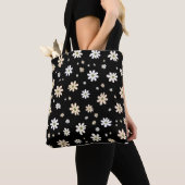 Retro Daisy Bloemenpatroon Boho Decoratief Tote Bag (Dichtbij)