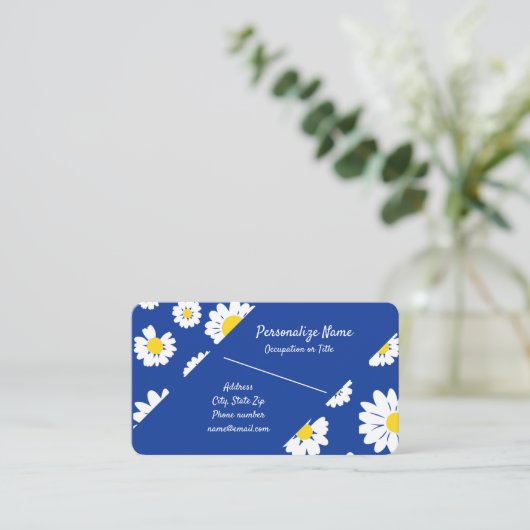 Retro Daisy bloementuin bloementhema Visitekaartje (Staand voorkant)