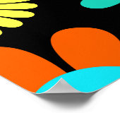 Retro Daisy Blossom Flower Power Pattern Poster (Hoek)