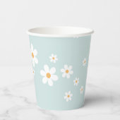 Retro Daisy Blue Baby shower Paper Cups Papieren Bekers (Achterkant)
