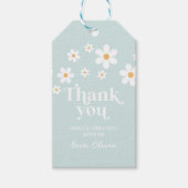 Retro Daisy Blue boho bedankt voor Gift Labels Cadeaulabel (Voorkant)