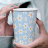 Retro Daisy blue Paper-Borden Papieren Bekers