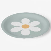 Retro Daisy blue Paper-Borden Papieren Bordje (Gekanteld)