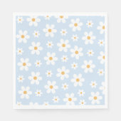 Retro Daisy blue Paper-Borden Servet (Voorkant)