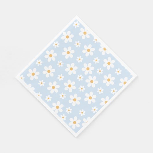 Retro Daisy blue Paper-Borden Servet (Hoek)