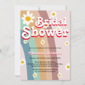 Retro Daisy blush Roze Regenboog Vrijgezellenfeest Kaart (Voorkant)