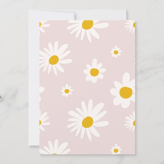 Retro Daisy blush Roze Regenboog Vrijgezellenfeest Kaart (Achterkant)