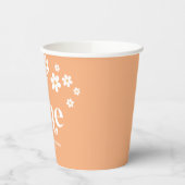 Retro daisy boho 1e verjaardag papieren bekers (Links)