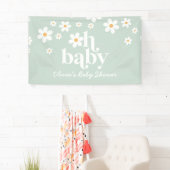 Retro Daisy boho Baby shower Banner (Insitu)