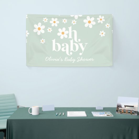 Retro Daisy boho Baby shower Banner (Beurs)