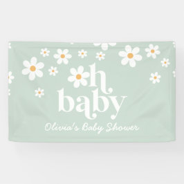 Retro Daisy boho Baby shower Banner
