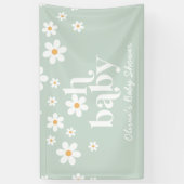 Retro Daisy boho Baby shower Banner (Verticaal)