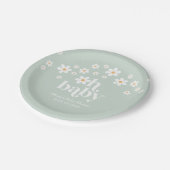 Retro Daisy boho Baby Shower groene papieren bord (Gekanteld)