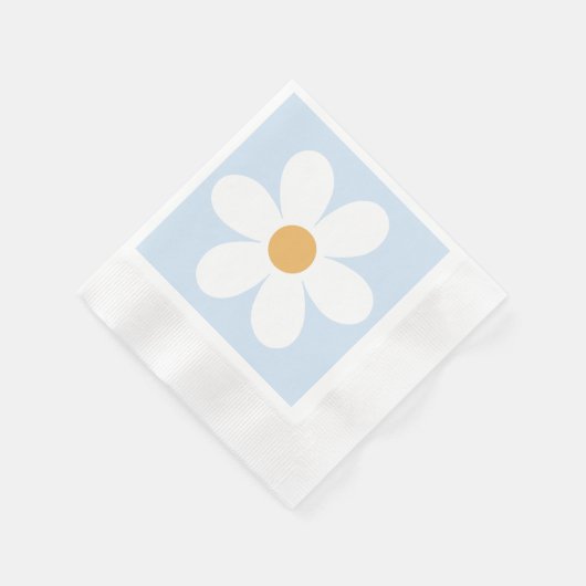 Retro daisy boho blauw servet (Hoek)