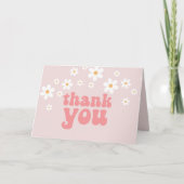 Retro daisy boho florale verjaardag bedankt kaart (Voorkant)