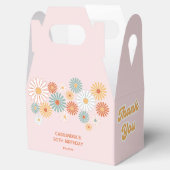 Retro Daisy Boho Groovy Floral Birthday Bedankdoosjes (Geopend)