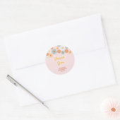 Retro Daisy Boho Groovy Floral Birthday Ronde Sticker (Envelop)