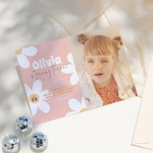 Retro Daisy Boho Groovy Girl Foto van Birthday Par