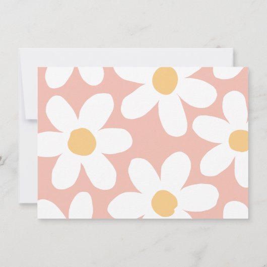 Retro Daisy Boho Groovy Girl Foto van Birthday Par Kaart (Achterkant)