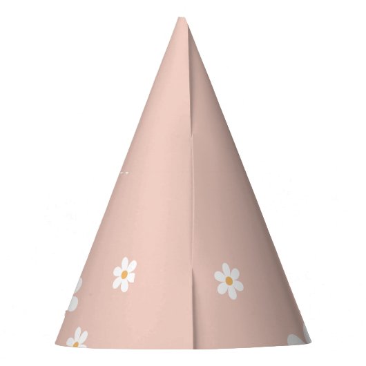 retro daisy boho roze Party Pet Feesthoedjes (Achterkant)