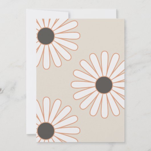 Retro Daisy Boho Terracotta Natural 50th Birthday Kaart (Achterkant)
