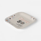 Retro Daisy Boho Terracotta Natural 50th Birthday Papieren Bordje (Gebogen)