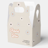 Retro Daisy Boho Terracotta Natural Birthday Bedankdoosjes (Geopend)