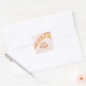 Retro Daisy Boho Wild One Rainbow Vierkante Sticker (Envelop)