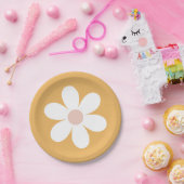 Retro Daisy Boho yellow Paper Bord (Feest)