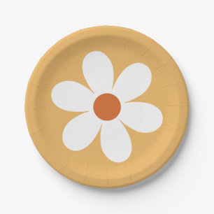 Retro Daisy Boho yellow Paper Bord