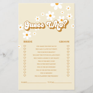 Retro Daisy bruiloft spel Flyer