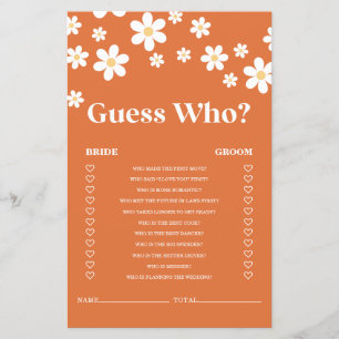 Retro Daisy bruiloft spel Flyer
