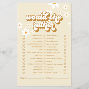 Retro Daisy bruiloftsfeest Game Flyer