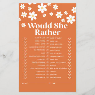 Retro Daisy bruiloftsfeest Game Flyer
