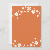 Retro Daisy Burnt Oranje Bridal Shower Invitation Kaart (Achterkant)