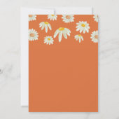 Retro Daisy Burnt Oranje Bridal Shower Invitation Kaart (Achterkant)