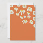 Retro Daisy Burnt Oranje Bridal Shower Invitation Kaart (Achterkant)