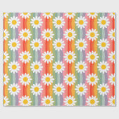 Retro Daisy Cadeaupapier (Vlak)