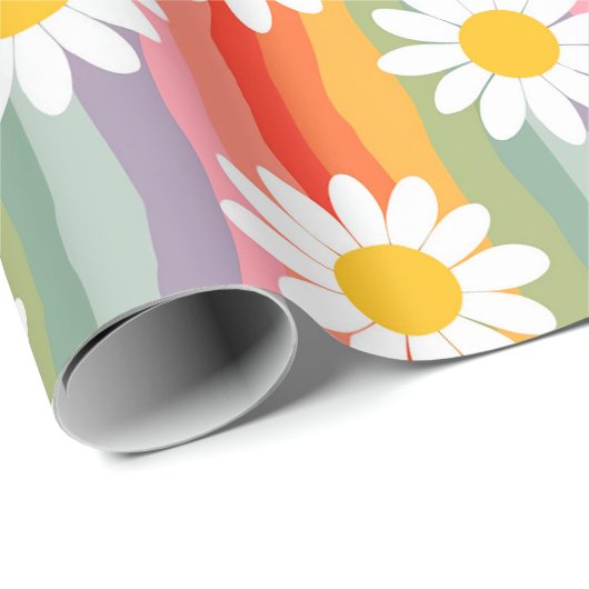 Retro Daisy Cadeaupapier (Rol Hoek)