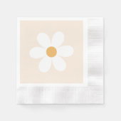 Retro daisy crème boho napkins servet (Voorkant)