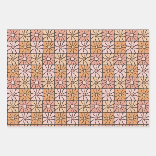 Retro Daisy Delight Inpakpapier Vel (Voorkant 3)