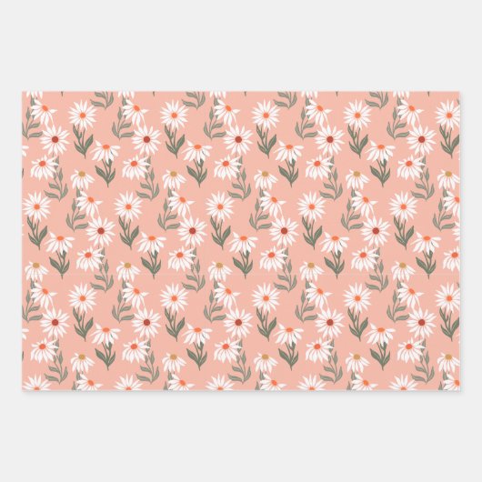 Retro Daisy Delight Inpakpapier Vel (Voorkant)