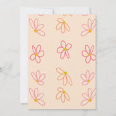 Retro Daisy Doodle Groovy Bohemian Birthday Kaart (Achterkant)
