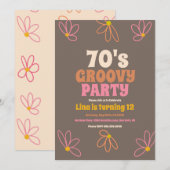 Retro Daisy Doodle Groovy Bohemian Birthday Kaart (Voorkant / Achterkant)