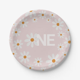 Retro Daisy Eerste Verjaardagspapier Borden Papieren Bordje