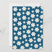 Retro Daisy Eerste Verjaardagsuitnodiging met Bloe Kaart (Achterkant)