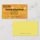 Retro Daisy en gele Filigree over Sinaasappel Visitekaartje (Voorkant / Achterkant)